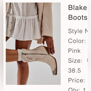 Free people western boot 38 1/2